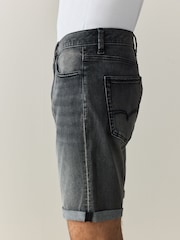 Dark Grey Slim Fit Motion Flex Denim Shorts - Image 4 of 10