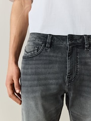 Dark Grey Slim Fit Motion Flex Denim Shorts - Image 5 of 10
