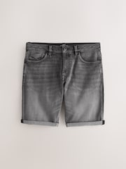 Dark Grey Slim Fit Motion Flex Denim Shorts - Image 6 of 10