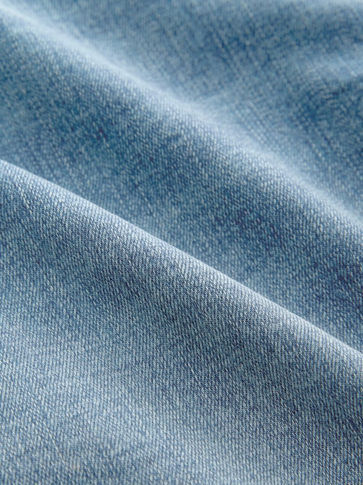 Light Blue Straight Fit Motion Flex Denim Shorts - Image 10 of 10