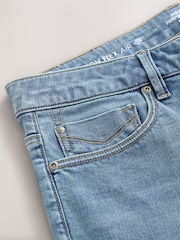 Light Blue Straight Fit Motion Flex Denim Shorts - Image 8 of 10