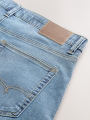 Light Blue Straight Fit Motion Flex Denim Shorts - Image 9 of 10