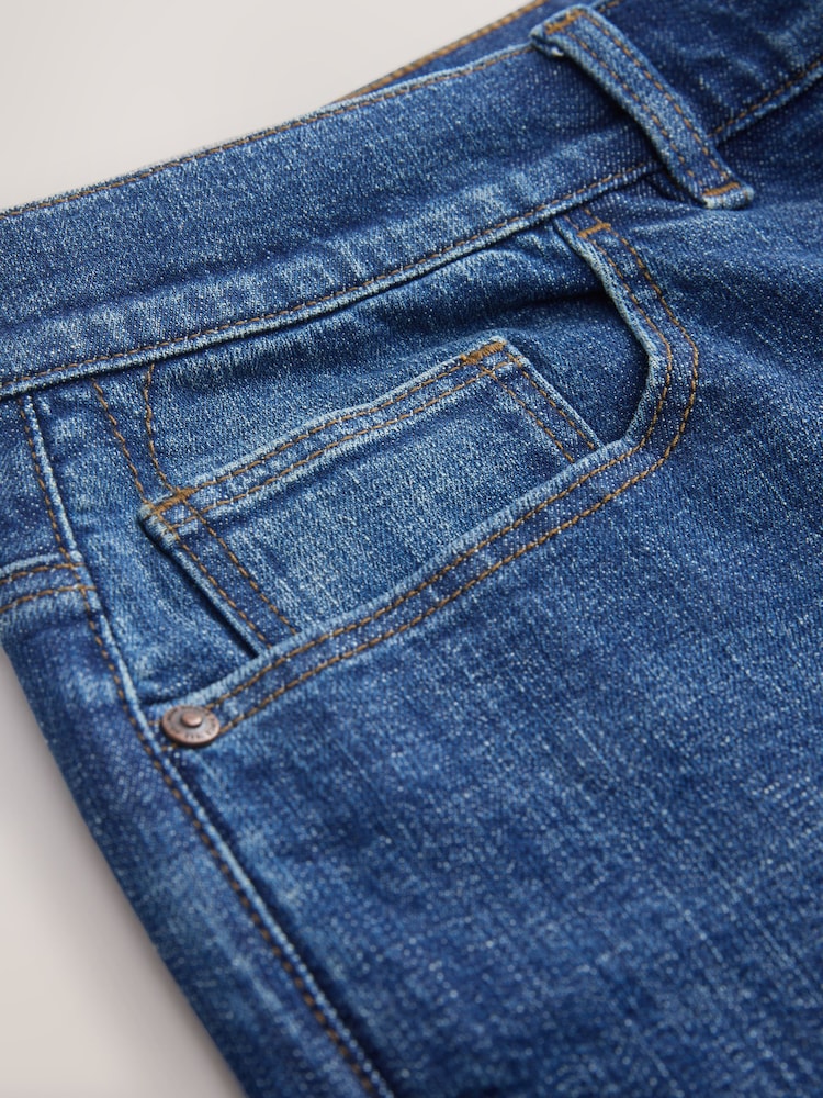 Көк - Түз туура - Stretch Denim шорты - 5ичинен 5 сүрөт