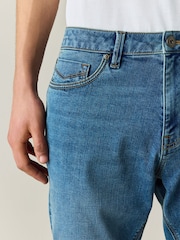 Mid Blue Slim Fit Motion Flex Denim Shorts - Image 5 of 11