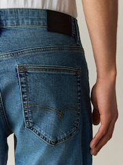 Mid Blue Slim Fit Motion Flex Denim Shorts - Image 6 of 11