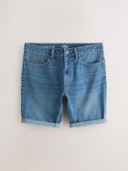 Mid Blue Slim Fit Motion Flex Denim Shorts - Image 7 of 11