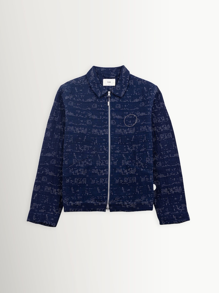 Folk Blue Stray Float Stitch Indigo Signal Blouson Jacket - Image 1 of 5