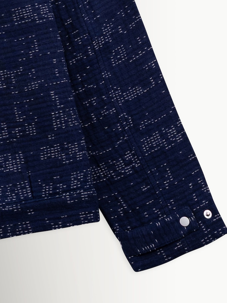 Folk Blue Stray Float Stitch Indigo Signal Blouson Jacket - Image 10 of 10 Folk Blue Stray Float Stitch Indigo Signal Blouson Jacket - Image 10 of 10