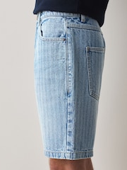 Blue Denim Stripe Shorts - Image 3 of 9