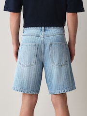 Blue Denim Stripe Shorts - Image 4 of 9