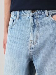 Blue Denim Stripe Shorts - Image 5 of 9