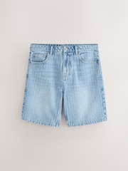 Blue Denim Stripe Shorts - Image 7 of 9