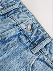 Blue Denim Stripe Shorts - Image 8 of 9