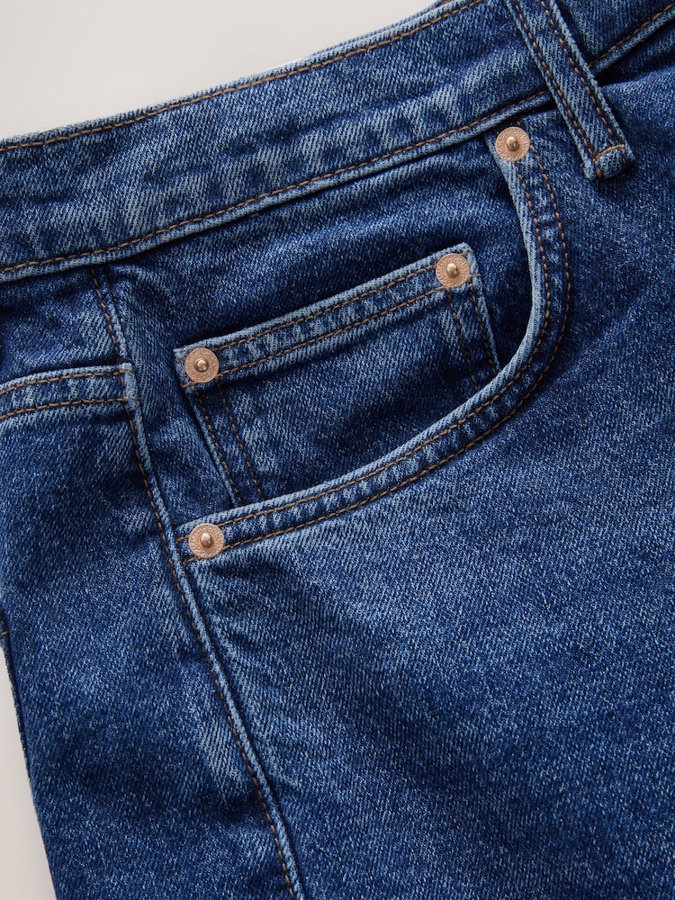 Mid Blue Denim Jort Shorts - Image 2 of 3