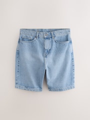 Light Blue Wash Denim Jort Shorts - Image 6 of 8