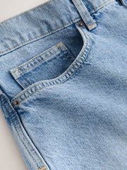 Light Blue Wash Denim Jort Shorts - Image 7 of 8