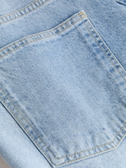 Light Blue Wash Denim Jort Shorts - Image 8 of 8