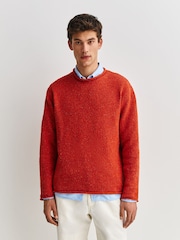 Folk Red Slouch Crew Neck Jumper - Image 1 of 11