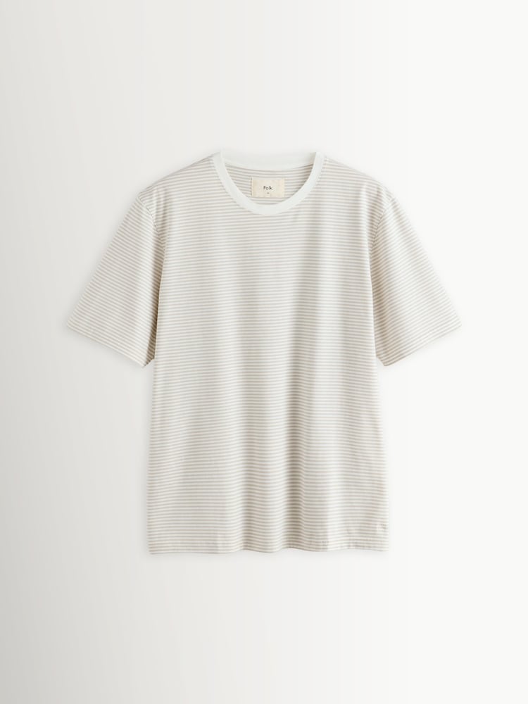 Folk Natural Stripe Short Sleeve T-Shirt - Image 1 of 1 Folk Natural Stripe Short Sleeve T-Shirt - Image 1 of 1