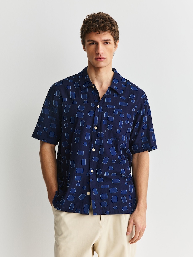 Folk Blue Dot Gabe Short Sleeve Shirt - Image 1 of 10 Folk Blue Dot Gabe Short Sleeve Shirt - Image 1 of 10
