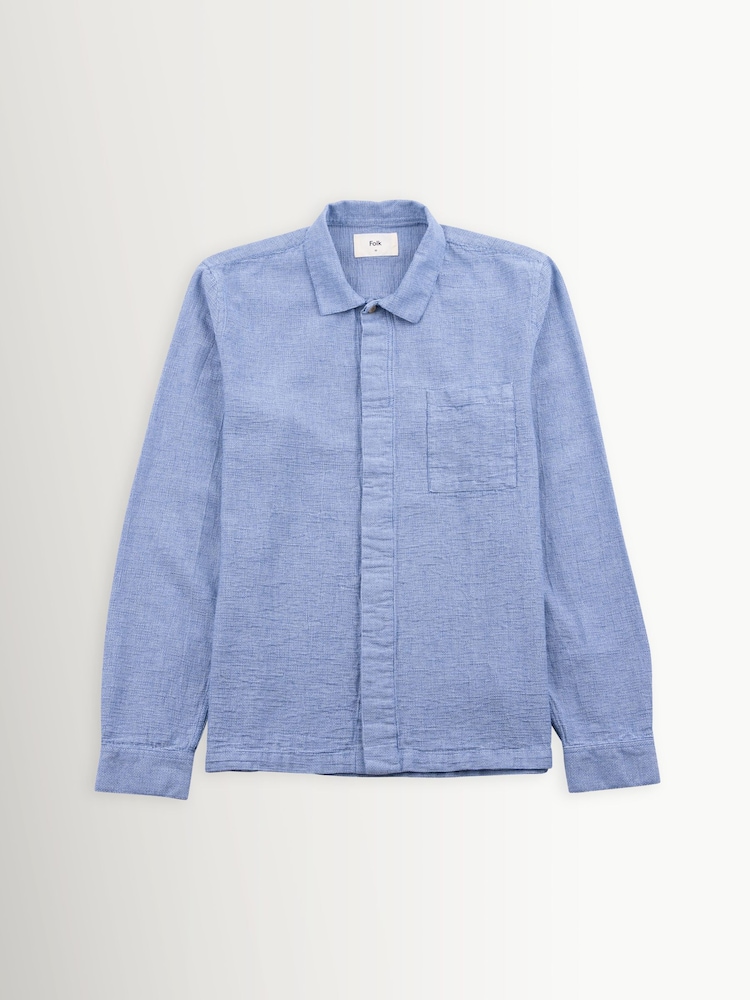 Folk Blue Basketweave Patch Shirt - Image 1 of 5