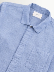 Folk Blue Basketweave Patch Shirt - Image 11 of 13
