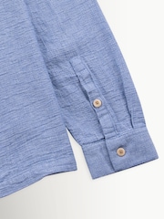 Folk Blue Basketweave Patch Shirt - Image 13 of 13