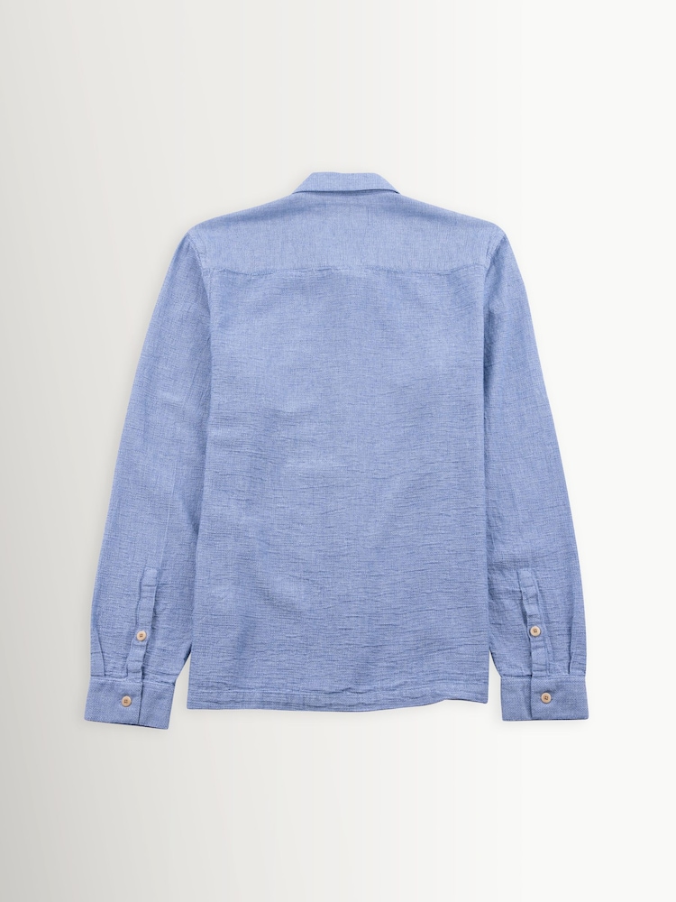 Folk Blue Basketweave Patch Shirt - Image 2 of 5