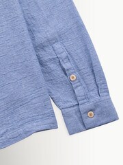 Folk Blue Basketweave Patch Shirt - Image 5 of 5
