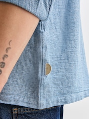 Folk Blue Basketweave Patch Shirt - Image 7 of 13
