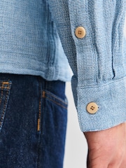 Folk Blue Basketweave Patch Shirt - Image 8 of 13