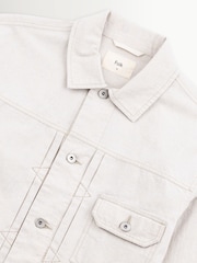 Folk Natural Linen Cotton Canvas Trucker Jacket - Image 3 of 5