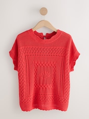 Rot - Tanktop-Überwurf mit Muschelmuster - Bild 5 von 7