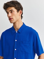 Bleu - Chemise Folk Gabe à manches courtes - Image 5 de 10