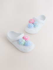White Monster Pom Clogs - Image 1 of 5