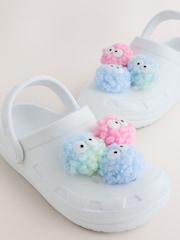 White Monster Pom Clogs - Image 3 of 5