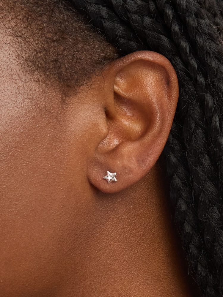 Simply Silver Silver Tone Mini Polished Star Stud Earrings - Image 2 of 3
