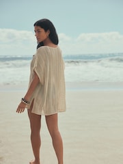 Gold Metallic Knitted Overhead Cover-up - Image 4 of 8