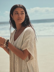 Gold Metallic Knitted Overhead Cover-up - Image 5 of 8