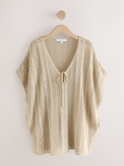 Gold Metallic Knitted Overhead Cover-up - Image 6 of 8