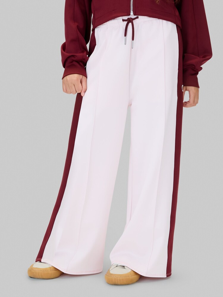 Calvin Klein Pink Wide Leg Colourblock Joggers - Image 1 of 5 Calvin Klein Pink Wide Leg Colourblock Joggers - Image 1 of 5