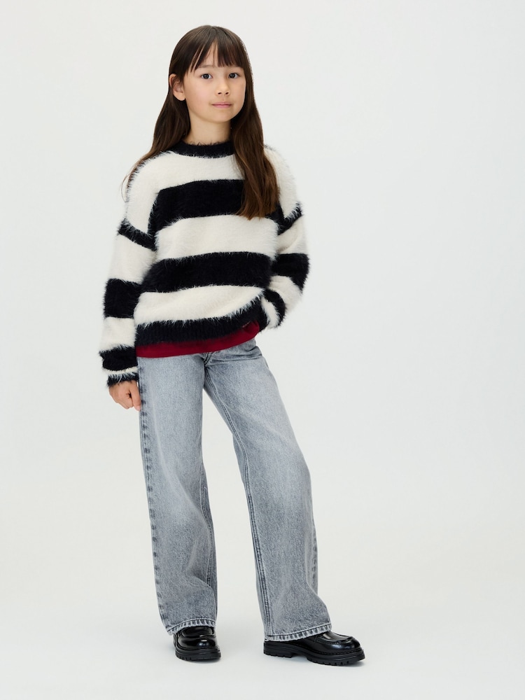 Calvin Klein Black Striped Jumper - Image 2 of 5 Calvin Klein Black Striped Jumper - Image 2 of 5