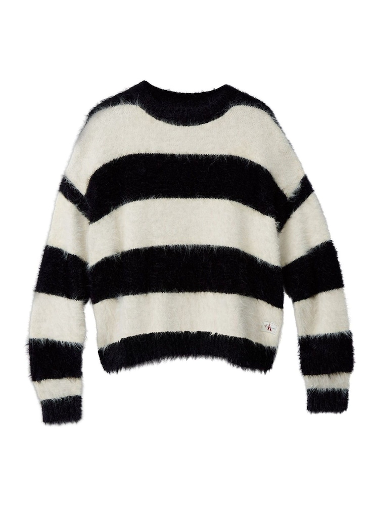 Calvin Klein Black Striped Jumper - Image 5 of 5 Calvin Klein Black Striped Jumper - Image 5 of 5
