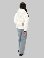 Calvin Klein Cream Fleece Logo Hoodie - Image 2 of 5