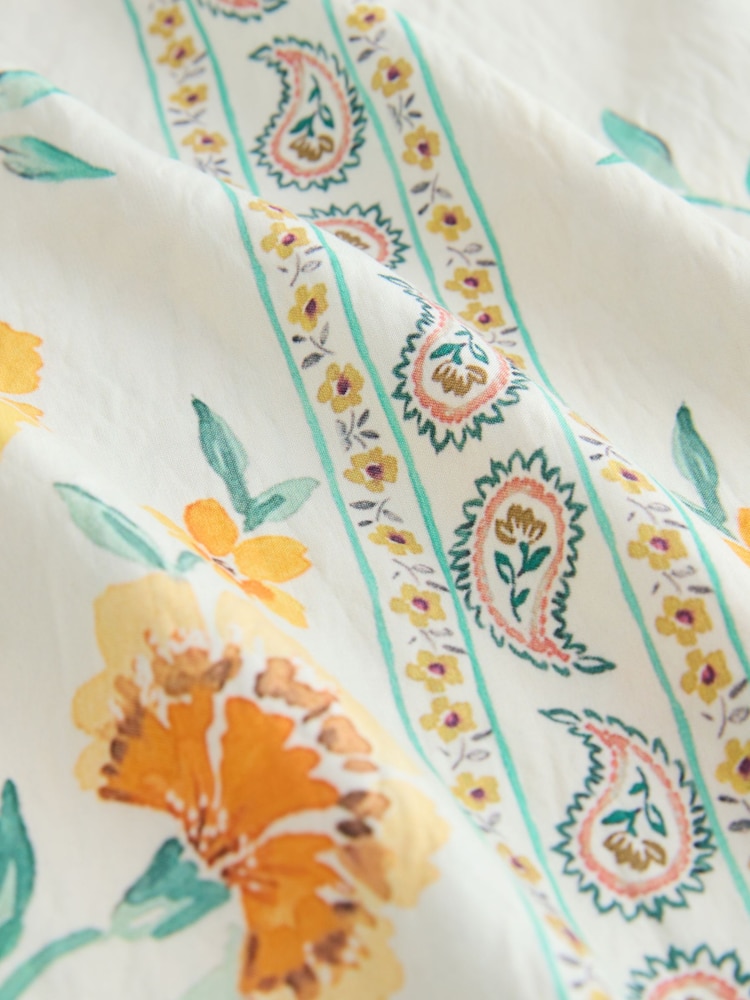 White Maxi Floral Print Kaftan - Image 8 of 8