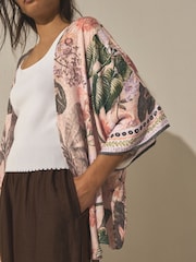 Nude Floral Kew Collection - Tie Front Cover-Up - Larawan 4 ng 7