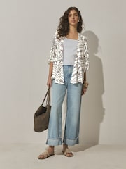 Blue Floral Tie Front Cover-Up - Image 2 of 7