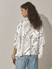 Blue Floral Tie Front Cover-Up - Image 3 of 7