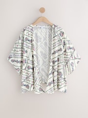 Blue Floral Tie Front Cover-Up - Image 5 of 7