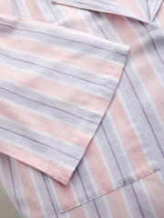 Pink/Purple Stripe Linen Blend Overhead Shirt - Image 5 of 6